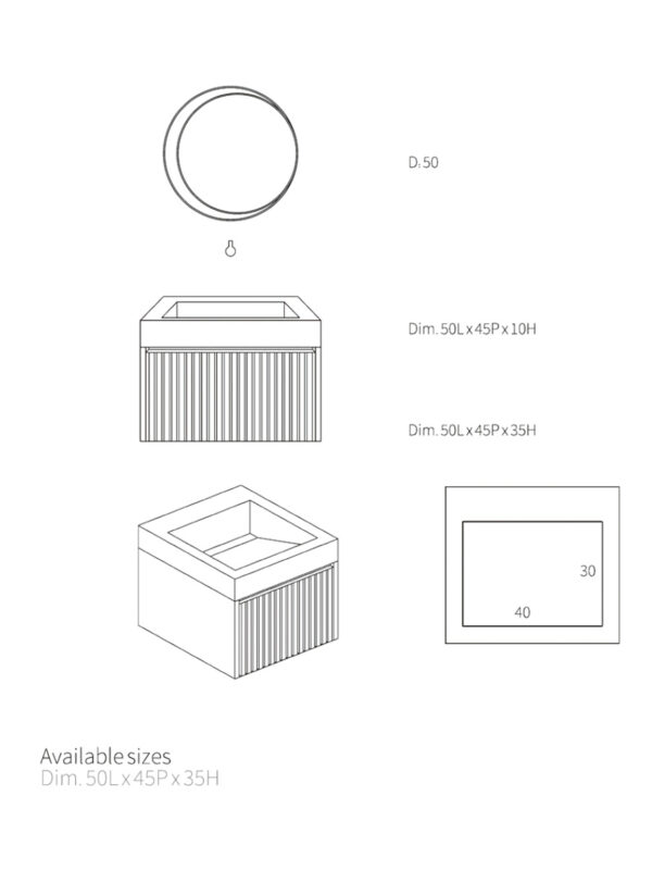 Solo Slim Washbasin (50x45x10) - Image 3